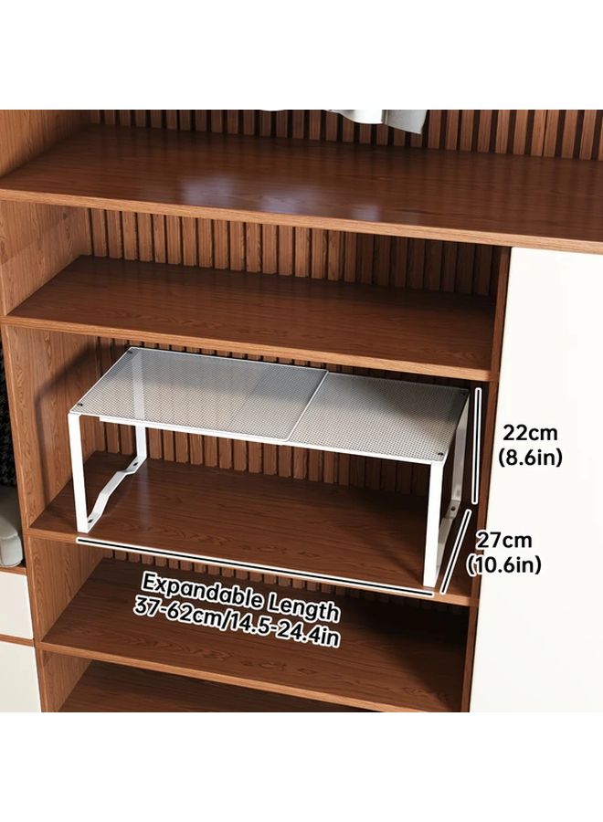 White Expandable Shoe Rack Adjustable Closet Storage Organizer Standing Shelf - Image 5